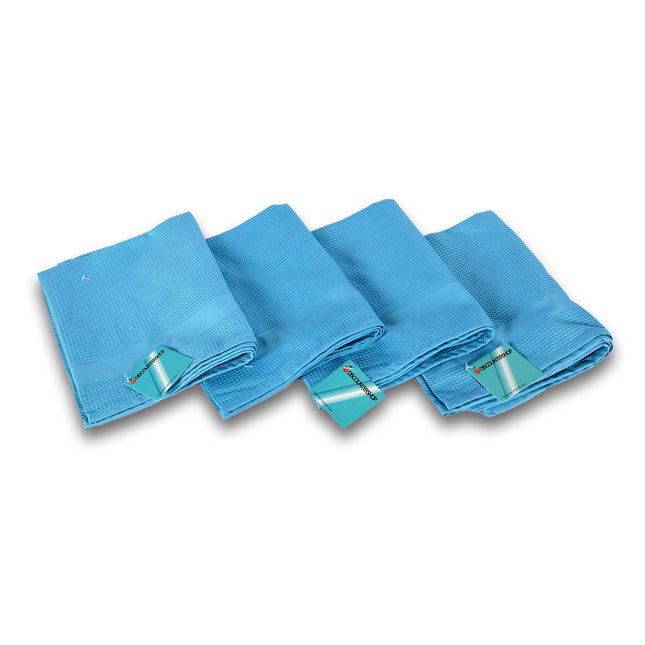 Poetsdoek | Microvezeldoek | schoonmaakdoekjes | 100% streepvrij | blauw | opblinkdoek voor glas | 42cm*68cm