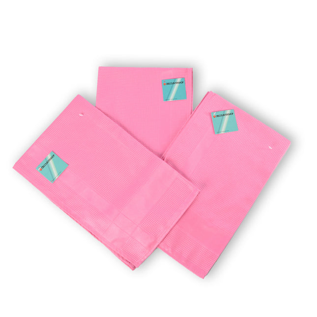 3 stuks - Glazendoek in Roze | Hoogwaardige Polierdoek en Poleerdoek - Glasdoek Spiegelau | 67cm x 41cm