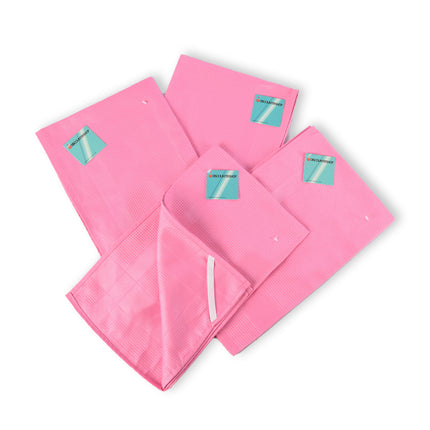 4 stuks - Glazendoek in Roze | Hoogwaardige Polierdoek en Poleerdoek - Glasdoek Spiegelau | 67cm x 41cm