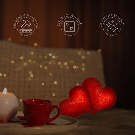Led Lamp Hartvorm - Kleurrijk Nachtlampje voor Thuis, Bar & Café | Valentijnsdag, Bruiloft & Feestdecoratie | LED Tafellamp