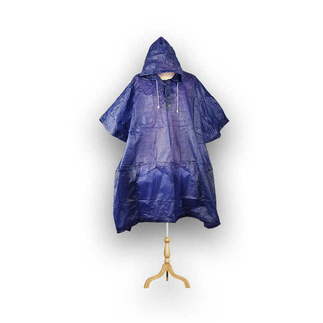Regenponcho | blauw | 233g | Unisex | Waterdichte poncho | vierkant& wijd | Regencape | Regenpak | 125cm*98cm