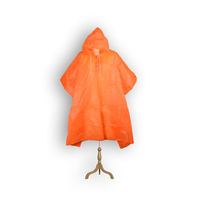 Regenponcho | Oranje | 233g | Unisex | Waterdichte poncho | vierkant& wijd | Regencape | Regenpak | 125cm*98cm