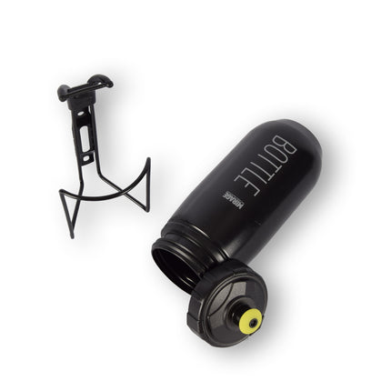 Sportdrankfles - waterfles - Bidon met houder voor je fiets - fiets bidon Zwart - Bidon - 0,6 l