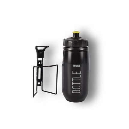 Sportdrankfles - waterfles - Bidon met houder voor je fiets - fiets bidon Zwart - Bidon - 0,6 l