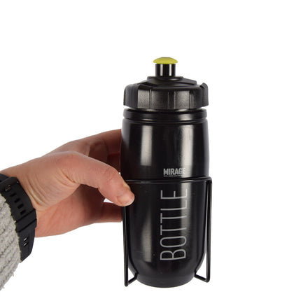 Sportdrankfles - waterfles - Bidon met houder voor je fiets - fiets bidon Zwart - Bidon - 0,6 l
