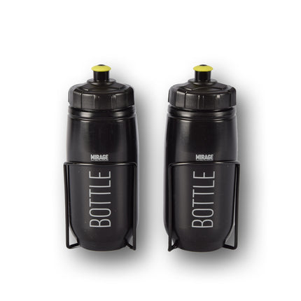 Waterfles | Zwart | Drinkfles | Kunstof | Bidons | Met Houder | 300g | Sportbidon | Fietsbidon | 7.3cm*22cm