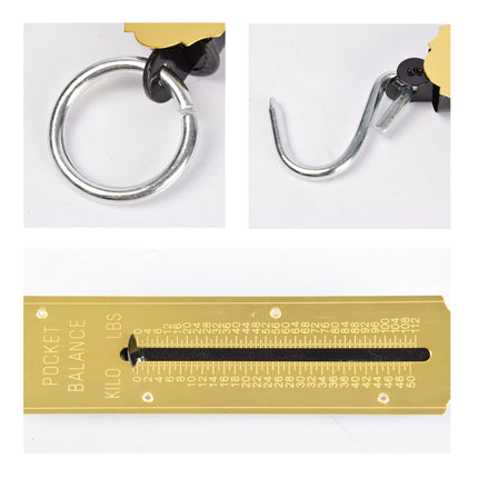 2x | Bagageweegschaal | metaal | Bagage wegen | Weegschaal | Bereik: tot 50 kg/110 lb | met ring en haak | 5cm*20cm*5.5cm