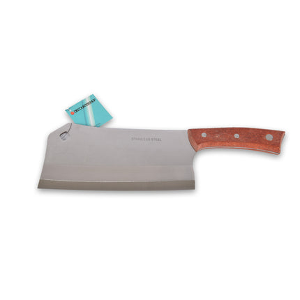 Stijlvol Koksmes van RVS met Houten Handvat - Perfect voor Keukengebruik - Afmetingen: 10x33.5 cm