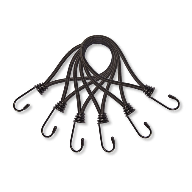 6 stuks | Mini Snelbinder | Spanelastiek met haak | solide en stevig | zwart | Spinbinder | Sjorbanden | 20cm length