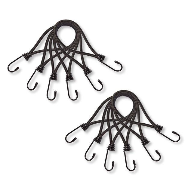 2 set x 6 stuks | Mini | Snelbinder | Spanelastiek met haak | solide en stevig | zwart | Spinbinder | Sjorbanden | 20cm length