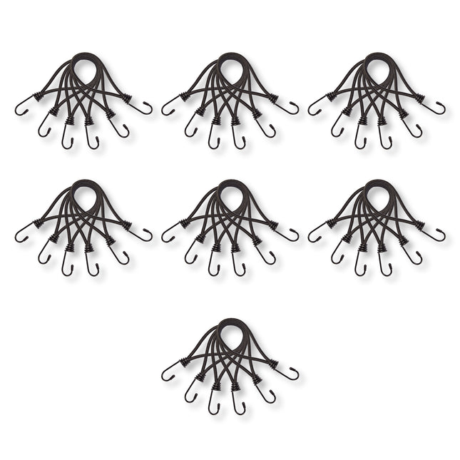 42 Stuks | Mini Snelbinder | Spanelastiek Met Haak | Solide En Stevig | Zwart | Spinbinder | Sjorbanden | 20Lm Length