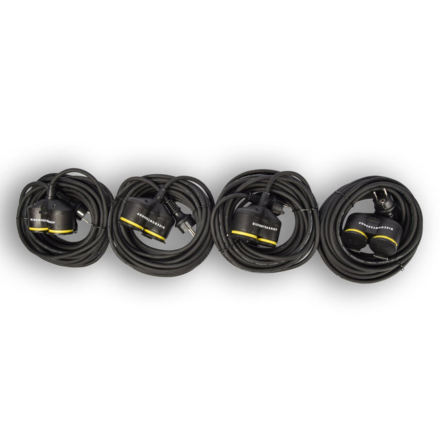 4x Verlengsnoer Neopreen Rubber voor buiten - 10 meter - met 2 Plug connection - Cable - 3G1.5MM²  - 1,5 cm dikte - 230 V