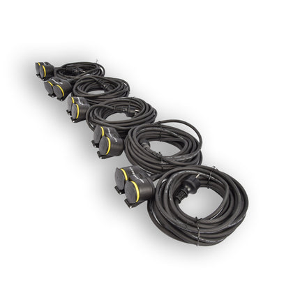 5x Verlengsnoer Neopreen Rubber voor buiten - 10 meter - met 2 Plug connection - Cable - 3G1.5MM²  - 1,5 cm dikte - 230 V