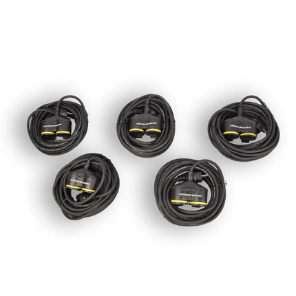 5x Verlengsnoer Neopreen Rubber voor buiten - 10 meter - met 2 Plug connection - Cable - 3G1.5MM²  - 1,5 cm dikte - 230 V
