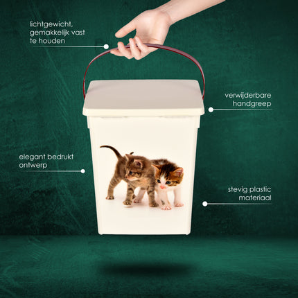 Voerbak kat | Katten voercontainer | 4 liter | kunststof | Voedselcontainer | 16.5cm*26.5cm*13.5cm