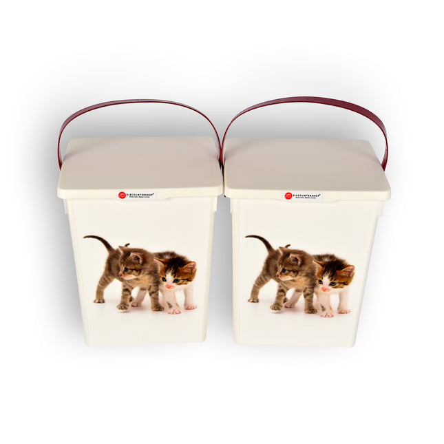 2 stuks | Voerbak kat | Katten voercontainer | 4 liter | kunststof | Voedselcontainer | 16.5cm*26.5cm*13.5cm