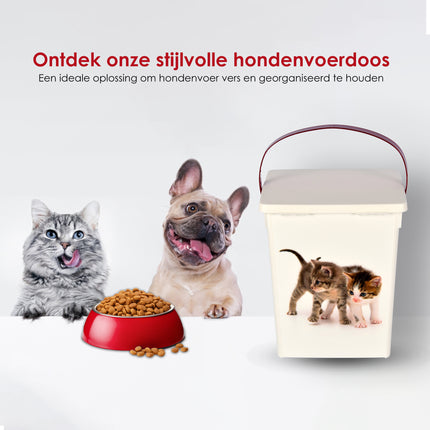 Voerbak kat | Katten voercontainer | 4 liter | kunststof | Voedselcontainer | 16.5cm*26.5cm*13.5cm