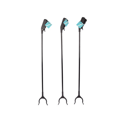 Set van 3 Zwarte Kunststof Grijparmen | 82 cm Lange | Lichtgewicht | Robuuste Grijptangen voor Afvalverwijdering Afval Oprapen en Prullen Grijpen | Ideaal voor Ouderen en Kinderen