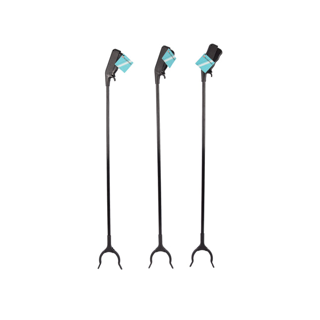 Set van 3 Zwarte Kunststof Grijparmen | 82 cm Lange | Lichtgewicht | Robuuste Grijptangen voor Afvalverwijdering Afval Oprapen en Prullen Grijpen | Ideaal voor Ouderen en Kinderen