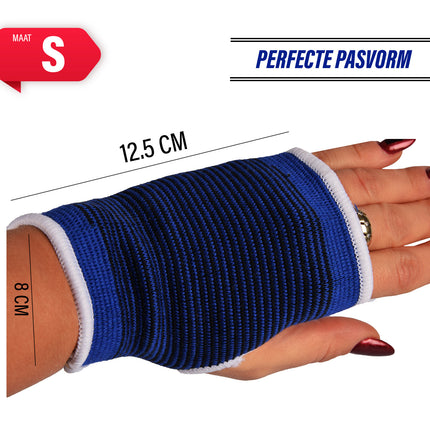 Polsbandage voor Sporten en Fitness | Blauwe Polssteun van Polyester en Rubber - 12.5cm x 8cm | Maat S