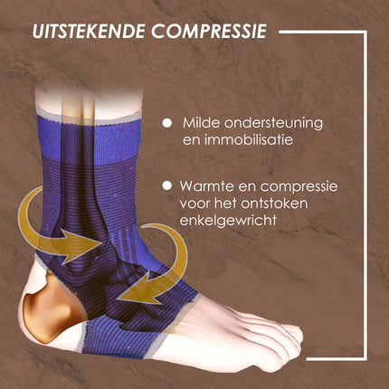 Ontspannende Enkelbrace voor Hardlopen en Basketbal - Elastiek | Blauw | Maat L | 45gm | 9cm x 25cm
