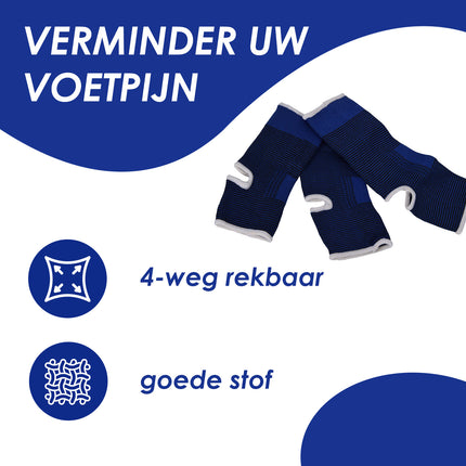 Ontspannende Enkelbrace voor Hardlopen en Basketbal - Elastiek | Blauw | Maat L | 45gm | 9cm x 25cm
