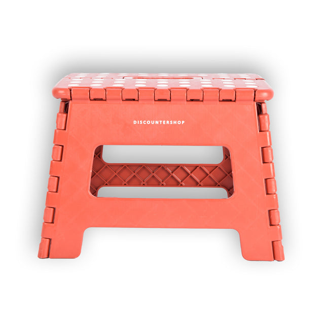 Compact Opvouwbaar Opstapkrukje - Antislip Rood Design - Draagkracht tot 100kg - Handig Formaat 29cm x 22cm x 22cm