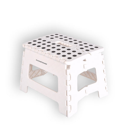 Opvouwbaar Opstapkrukje - Antislip Campingkruk Wit - Max. 100kg - Handig Compact Ontwerp 29cm x 22cm x 22cm