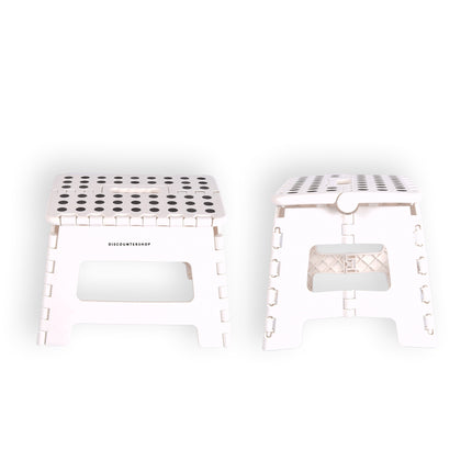 Opvouwbaar Opstapkrukje - Antislip Campingkruk Wit - Max. 100kg - Handig Compact Ontwerp 29cm x 22cm x 22cm