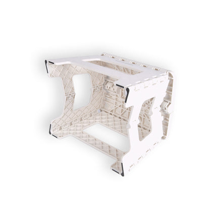 Opvouwbaar Opstapkrukje - Antislip Campingkruk Wit - Max. 100kg - Handig Compact Ontwerp 29cm x 22cm x 22cm