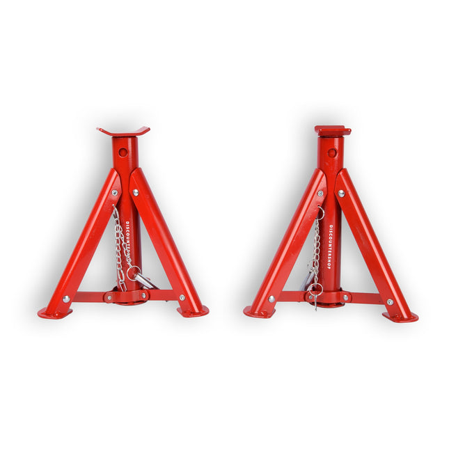 Assteunen | Auto assteunen | Bok - 3 Ton - 3-poot - Set van 2 stuk | rood | Max Draagvermogen :3000kg 