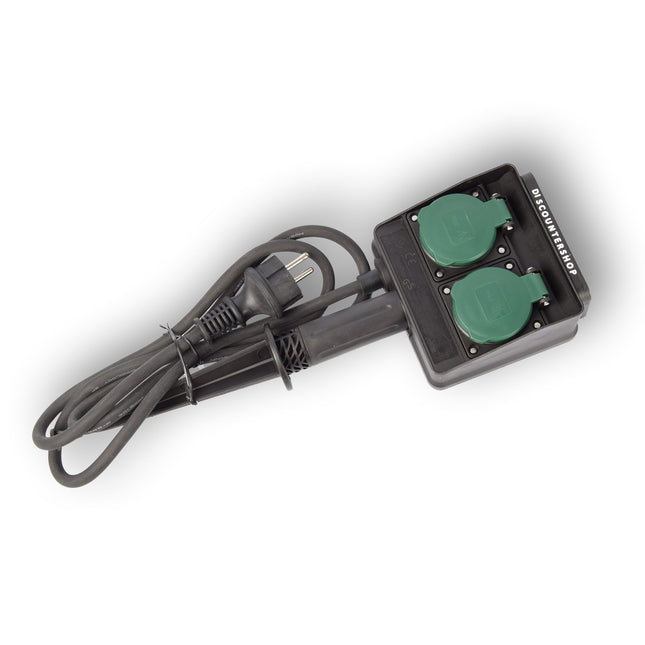 Tuinstopcontact | Buitenstopcontact | 230V | IP44 | Kabellengte: 1,5 m | Waterbestendig | Tuinverlichting | Tuincontactdoos | Tuinspies | 38cm*12cm6.5cm