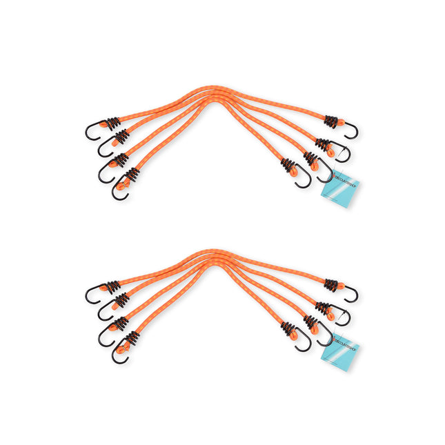 Oranje Snelbinder en Spinbinder Set - Elastiek, Metaal, Rubber - 8 stuks - Lengte - 45cm -  Transportbanden voor Fiets 