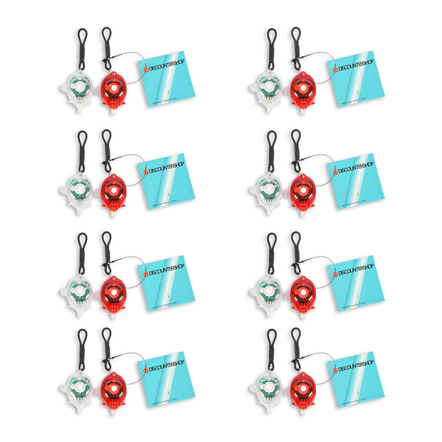 Helderheid en Veiligheid - 16 Fietslampjes Set - Rood & Transparant - inclusief batterijen (2 x CR2016 + 1 x CR2032)