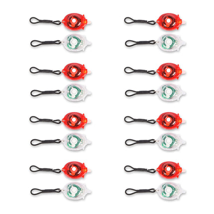 Helderheid en Veiligheid - 16 Fietslampjes Set - Rood & Transparant - inclusief batterijen (2 x CR2016 + 1 x CR2032)