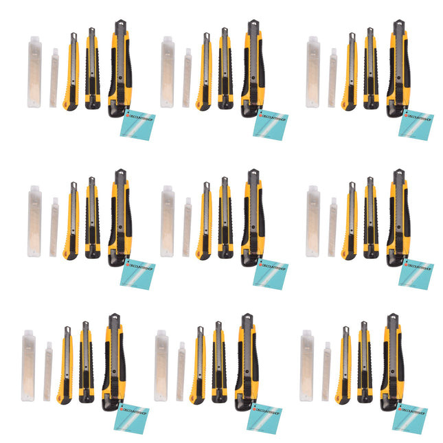 Complete Snijgereedschapset: 9-set Afbreekmessen en Breekmessen - Geel/Zwart - 1890g