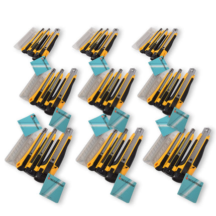 Complete Snijgereedschapset: 9-set Afbreekmessen en Breekmessen - Geel/Zwart - 1890g