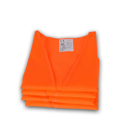 Set van 4 | Veiligheidsvest | oranje | polyester | Hesje voor Klussen | Veiligheid | BHV | Reflectievest | Veiligheids Vest | unisex | 