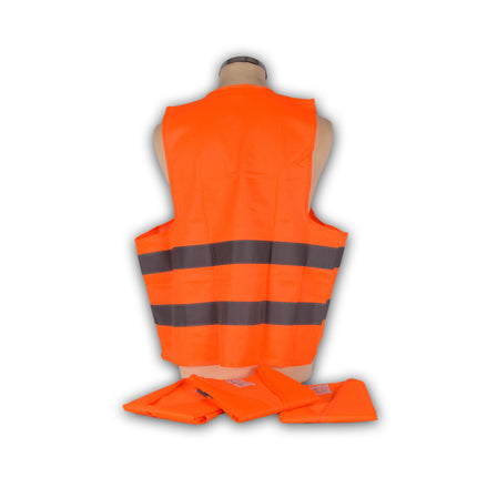 Set van 4 | Veiligheidsvest | oranje | polyester | Hesje voor Klussen | Veiligheid | BHV | Reflectievest | Veiligheids Vest | unisex | 