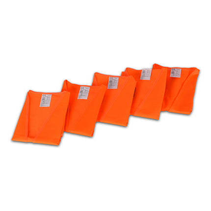 Set Van 5 | Veiligheidsvest | Reflectievest | Fluorescerend vest | Oranje | polyester | Werkkleding en Bescherming