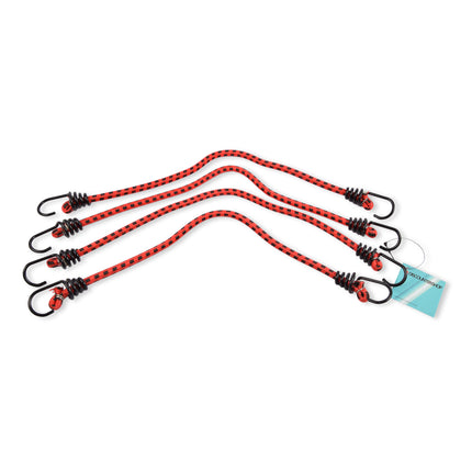 Rode Spinbinder Set - Elastiek, Metaal, Rubber - Lengte:45cm - Snelbinders voor Bagage - 4 stuks