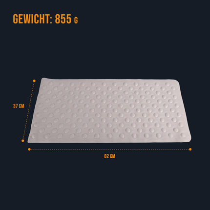 Badmat | Antislipmat | Badkamer Accessoires | Douchemat | Rubber | grijs | 37cm*82cm 