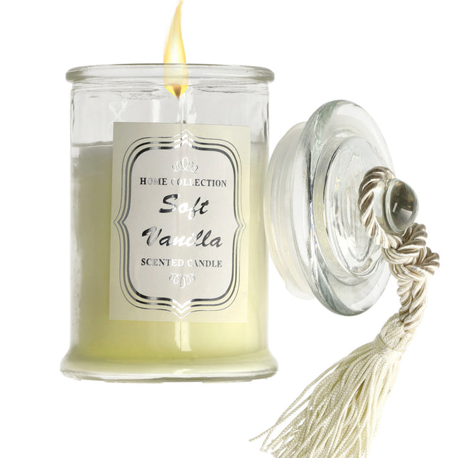 Luxe Kaarsen in Glas - Geurkaars Vanille - 34 uur Brandduur - Aromatherapie Geurkaars voor Woonkamer & Slaapkamer