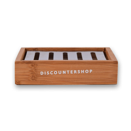 Exclusieve Bamboe Zeephouder voor Badkamer - Licht Bruin, Slechts 120g - Zeepdispenser - 13cm x 10.5cm x 3cm.