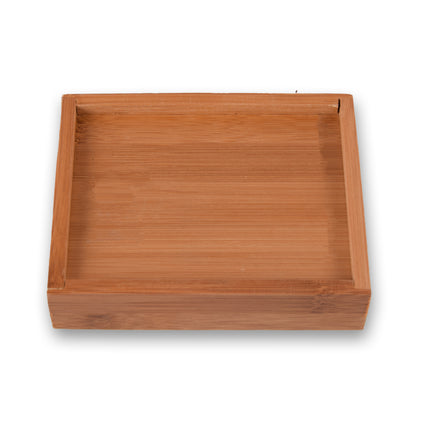 Trendy Bamboe Zeephouder voor Badkamer - Set van 4 - Licht Bruin - Zeepdispenser - 13cm x 10.5cm x 3cm