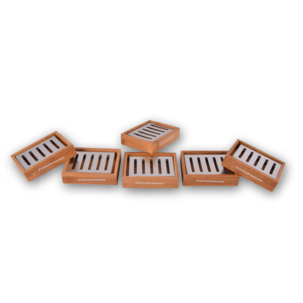 Set van 6 Zeephouders van Lichtbruin Bamboe - Slechts 750g - Zeepdispenser - 13cm x 10.5cm x 3cm - Voor Badkamer