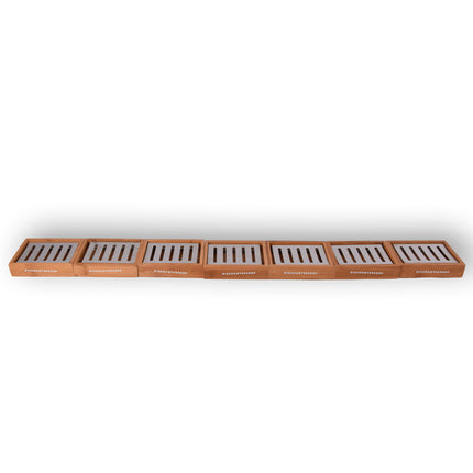 Functionele Bamboe Zeephouder voor Badkamer - Licht Bruin - Set van 7 - Zeepdispenser - 13cm x 10.5cm x 3cm