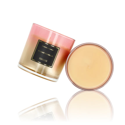 Luxe Geurkaarsen - 45 uur Brandduur - Sugar Vanille Luxe Kaarsen in Glas - Perfecte Geurkaarsen Cadeau voor Haar