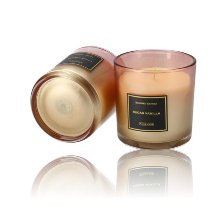 Luxe Geurkaarsen - 45 uur Brandduur - Sugar Vanille Luxe Kaarsen in Glas - Perfecte Geurkaarsen Cadeau voor Haar