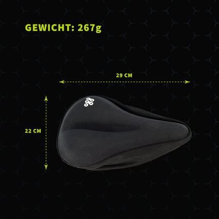 Fietszadel | Zwart | Gel fietszadel | Racefiets zadel | polyester | Stadsfiets zadel | Fietsaccessoires | Zadeldek | 22cm*29cm 